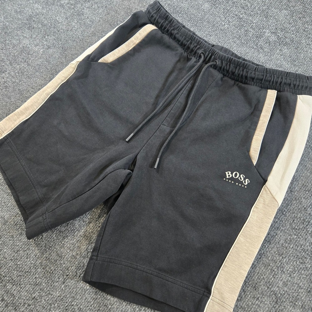 Hugo Boss BOSS Headlo Sweat Shorts Colorblock Athleisure Loungewear Black/Grey M